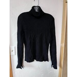 Maeve Black Ribbed Cowl Neck Sweater